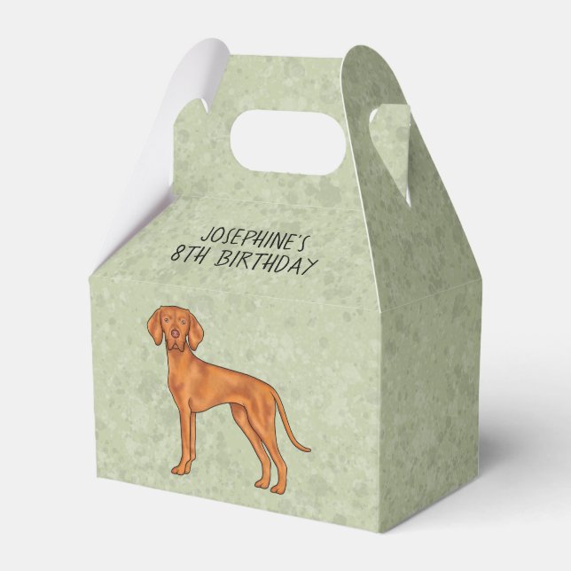 Ungersk Vizsla Söt Pointer Hund Med Text Grön Presentaskar (Framsidan Sidan)