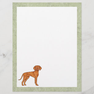 Ungersk Vizsla Söt Pointer Hund Ritning Grön Brevhuvud