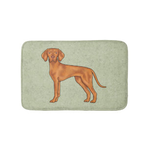 Ungersk Vizsla Söt Pointer Hund Stående Grön Badrumsmatta