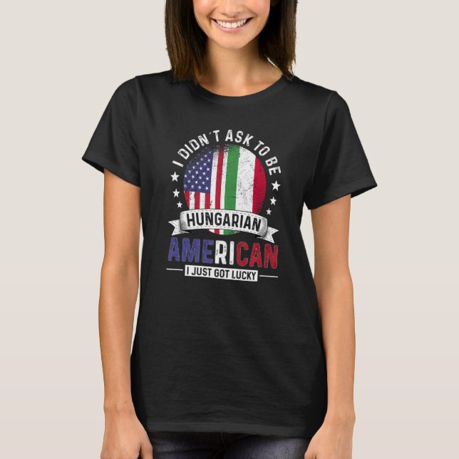 Ungerska amerikanska Land Flaggor Pride Ungern F T Shirt (Framsida)