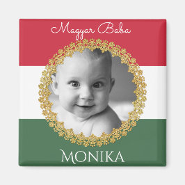 Ungerska Baby w/Photo & Namn Magnet