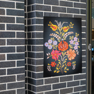 Ungerska blommor i levande färg poster