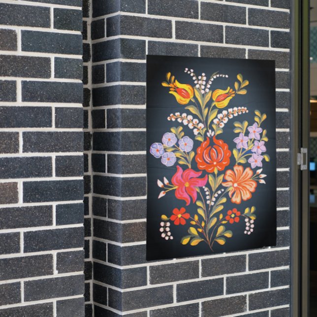 Ungerska blommor i levande färg poster (Skapare uppladdad)