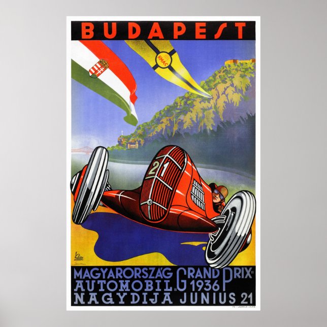 Ungerska Budapest Vintage resor Poster återställt (Framsidan)