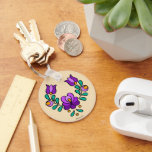 Ungerska Embroidery Mönster, ’Matyó’ - lila Nyckelring<br><div class="desc">Ungerska Embroidery Mönster,  ’Matyó’ - lila</div>