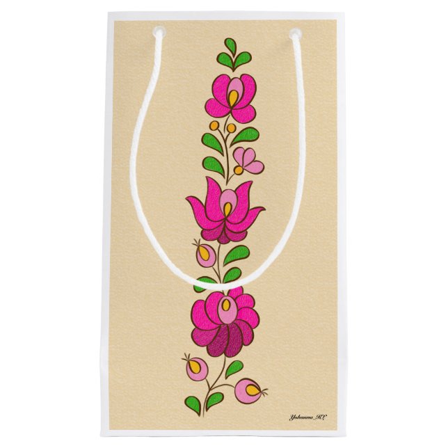 Ungerska Embroidery Mönster, ’Matyó’ - rosa (Framsidan)