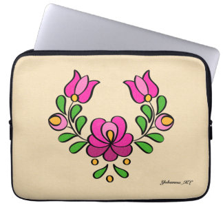 Ungerska Embroidery Mönster, ’Matyó’ - rosa Laptop Fodral