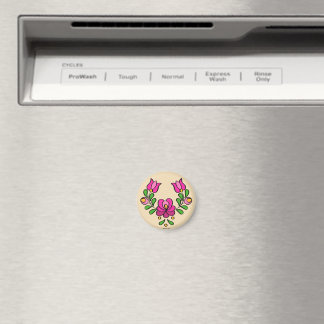 Ungerska Embroidery Mönster, ’Matyó’ - rosa Magnet