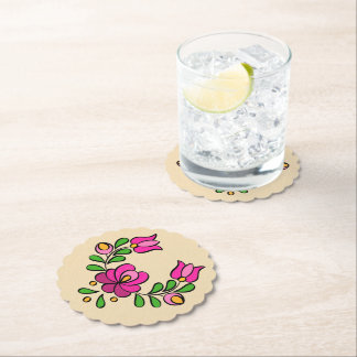 Ungerska Embroidery Mönster, ’Matyó’ - rosa Underlägg Papper