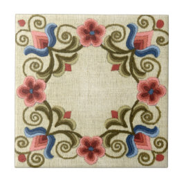 Ungerska Embroidery Square Kakelplatta