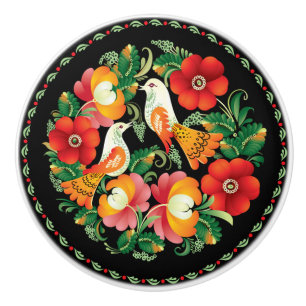 Ungerska fåglar och blommor knopp