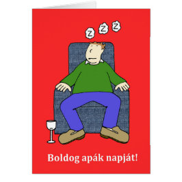 Ungerska Fars dag Tecknad Humor Hälsningskort