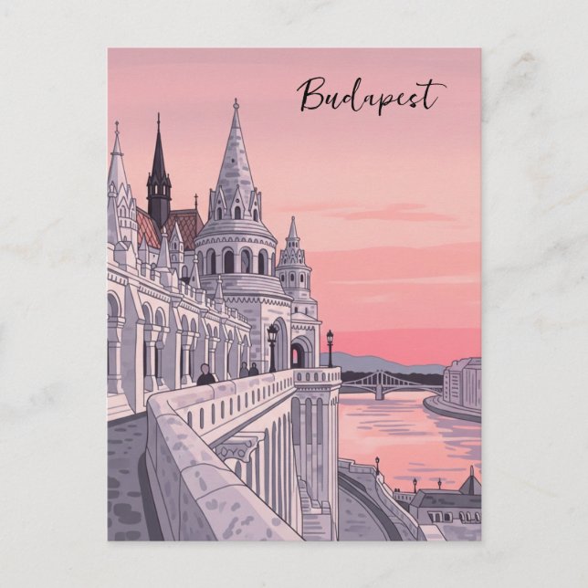Ungerska fiskarens baskrav i Budapest Vykort (Framsida)