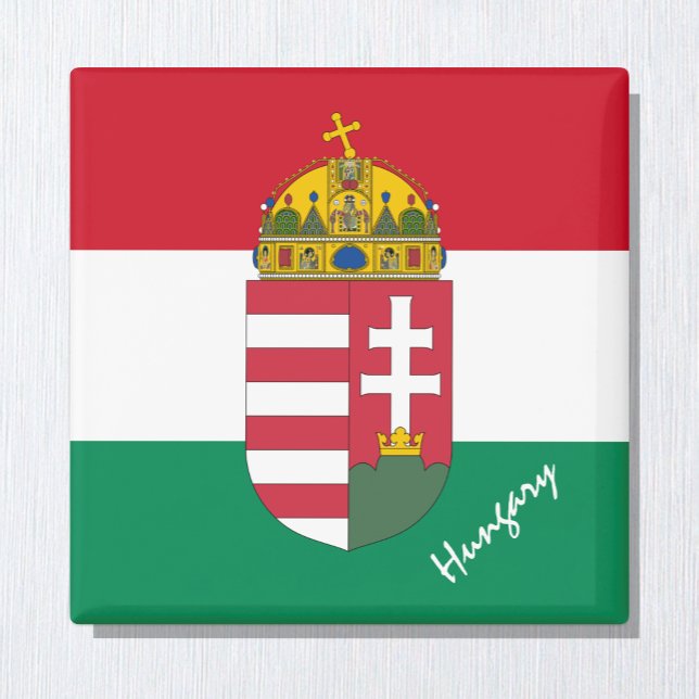 Ungerska flagga, Emblem och Ungerns helgdag/sport Magnet (Skapare uppladdad)