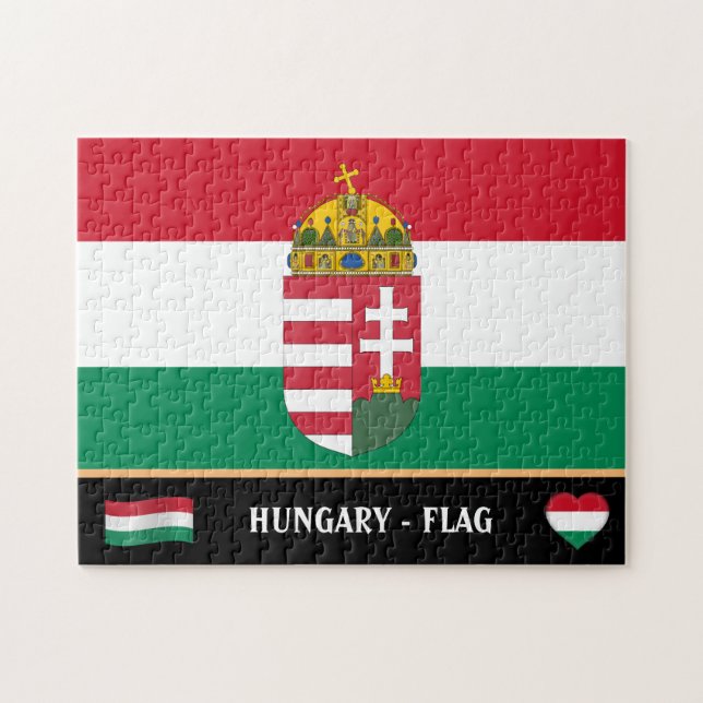 Ungerska Flagga, Emblem, Ungerska land/Ungern Pussel (Horisontell)