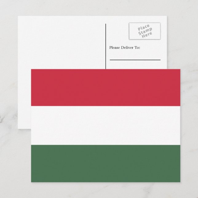 Ungerska Flagga, Flagga Ungern Vykort (Fram/baksida)