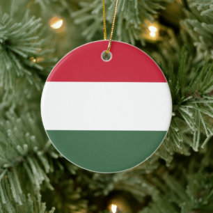 Ungerska Flagga Julgransprydnad Keramik