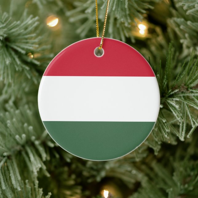 Ungerska Flagga Julgransprydnad Keramik (Träd)