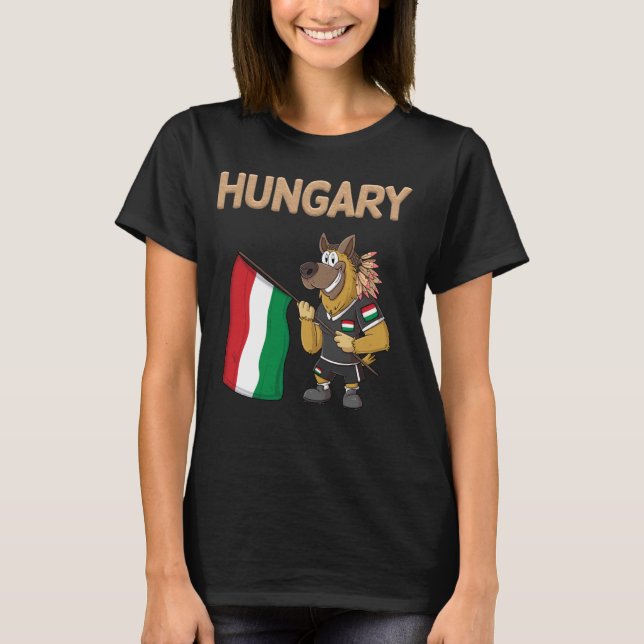 Ungerska Fläkt Ungern Hund T Shirt (Framsida)