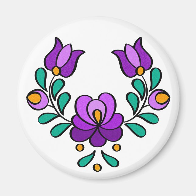 Ungerska folkblommor magnet (Framsidan)