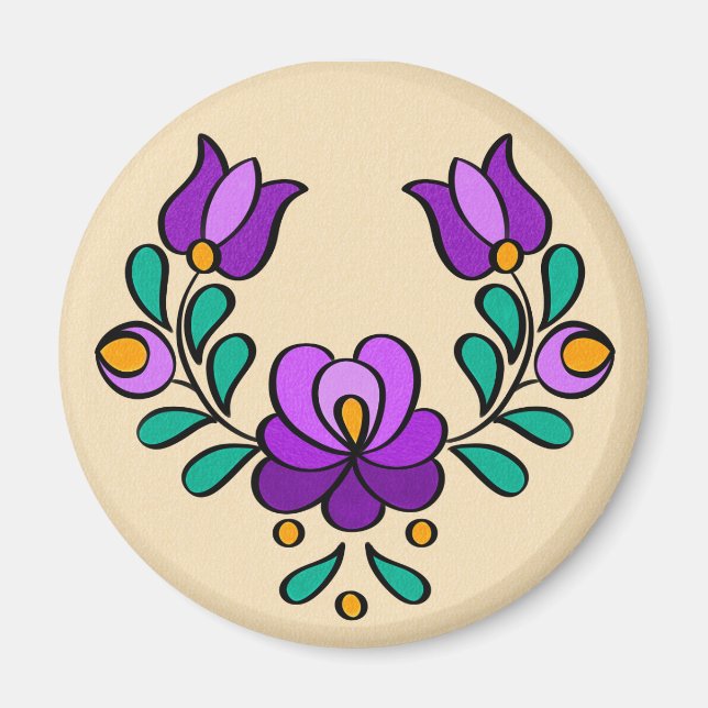 Ungerska folkblommor magnet (Framsidan)