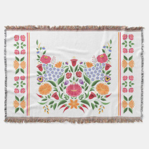 Ungerska folket mönster - Kalocsa embroidery-blomm Filt