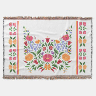 Ungerska folket mönster - Kalocsa embroidery-blomm Filt