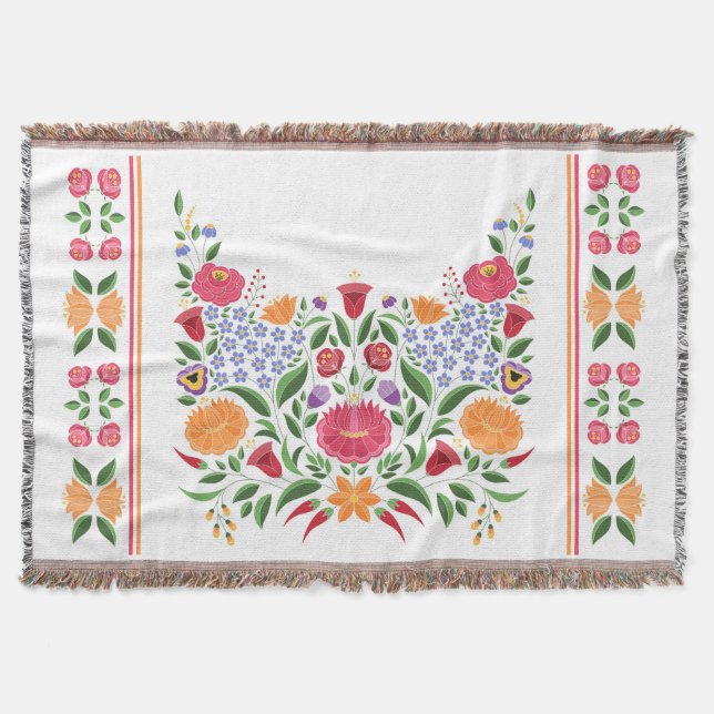 Ungerska folket mönster - Kalocsa embroidery-blomm Filt (Framsidan)