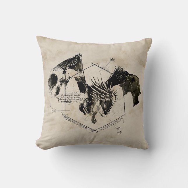 Ungerska Horntail Dragon Kudde (Framsida)