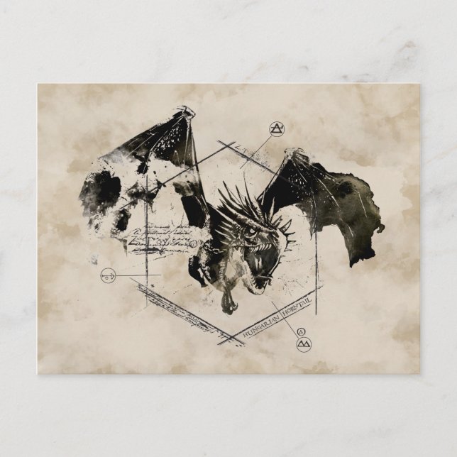 Ungerska Horntail Dragon Vykort (Framsida)