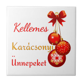 Ungerska Julafton Hälsning Kakelplatta