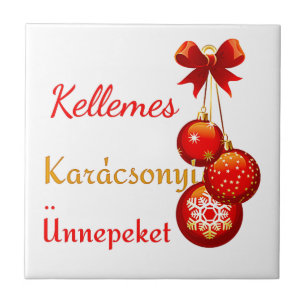 Ungerska Julafton Hälsning Kakelplatta