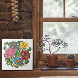 Ungerska lantliga blommor kakelplatta