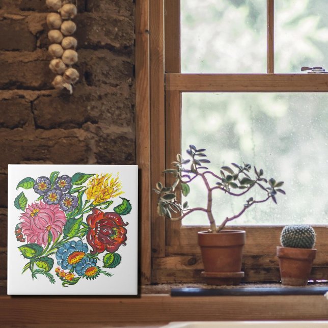 Ungerska lantliga blommor kakelplatta (Skapare uppladdad)