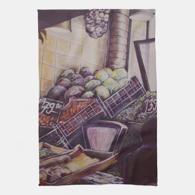 Ungerska marknaden Ställe, Budapest Kökshandduk (Vertikal)