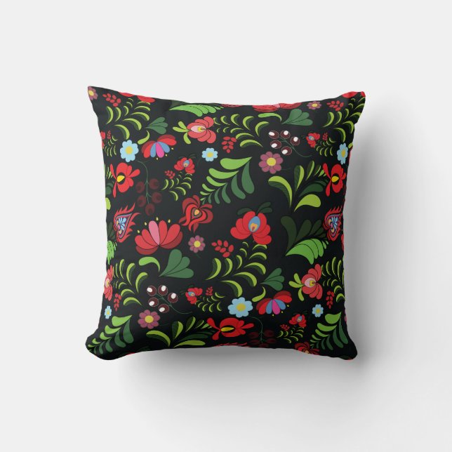 Ungerska Matyo Embroidery Mönster Kudde (Framsida)