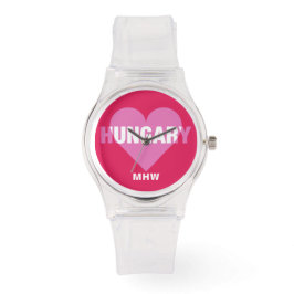 Ungerska monogramklockor från anpassningsbarna Kär Armbandsur