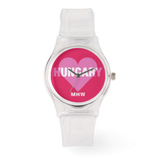 Ungerska monogramklockor från anpassningsbarna Kär Armbandsur