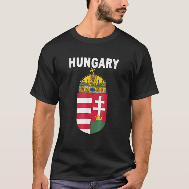 Ungerska nationalemblemet utformar ungerska rotter t shirt (Framsida)
