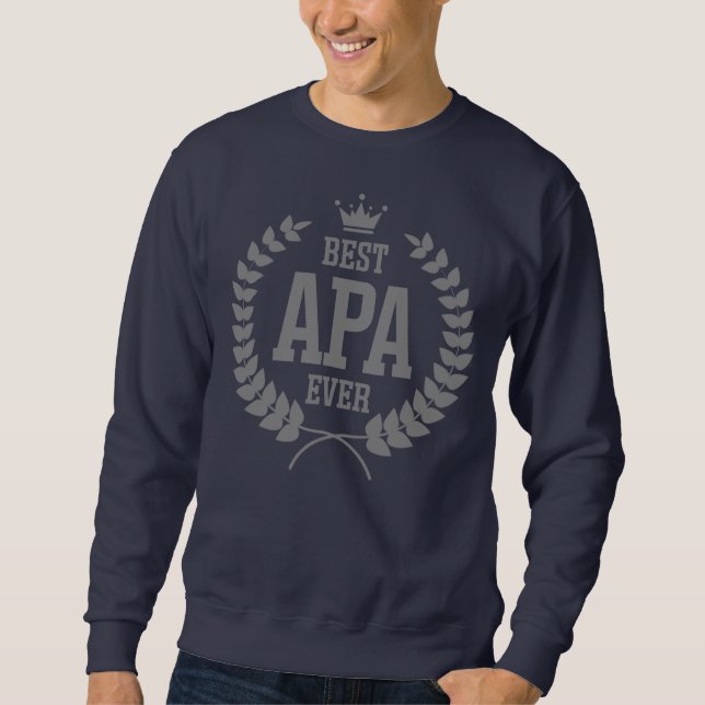 Ungerska Pappa Apa Clothing Best Apa någonsin  Lång Ärmad Tröja (Framsida)