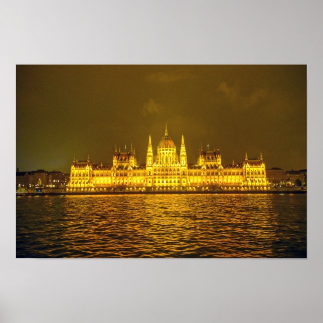 Ungerska parlamentet, Budapest, Ungern på natten Poster (Framsidan)