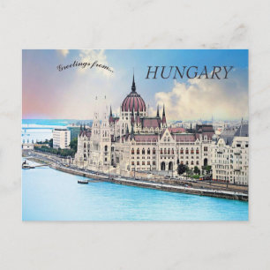Ungerska parlamentet Bygger Budapest Ungern Vykort