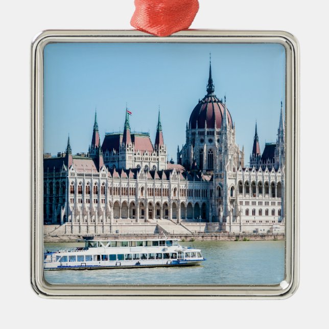 Ungerska parlamentet Bygger i Budapest stad Julgransprydnad Metall (Framsidan)