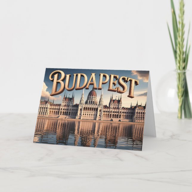 Ungerska parlamentets byggnad i Budapest Kort (Framsida)