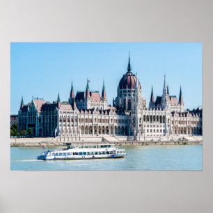 Ungerska parlamentets byggnad i Budapest Poster