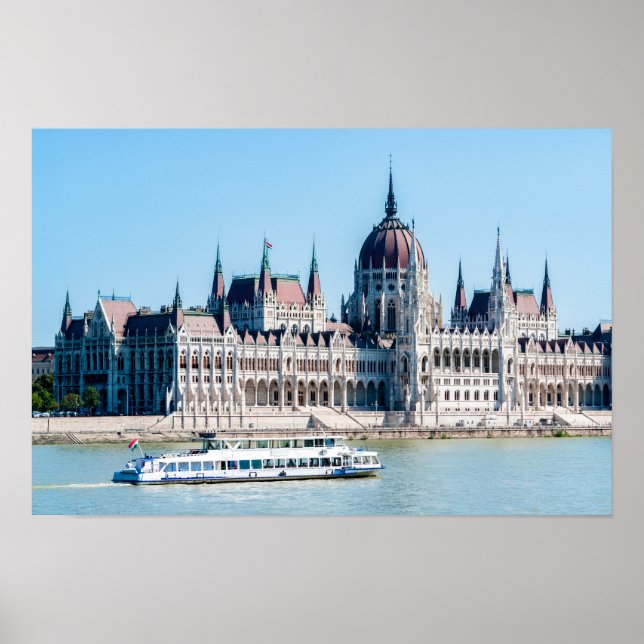 Ungerska parlamentets byggnad i Budapest Poster (Framsidan)