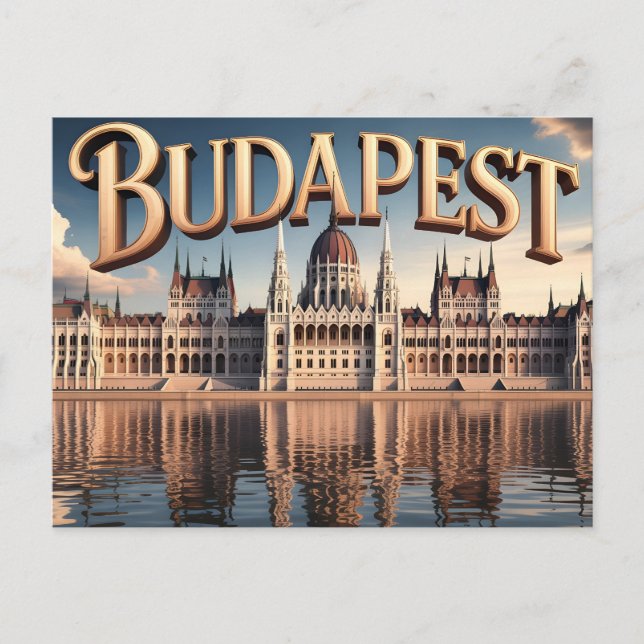 Ungerska parlamentets byggnad i Budapest Vykort (Framsida)