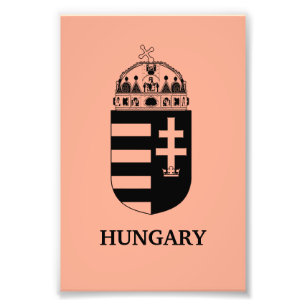 Ungerska statsvapnet modern monokrom konst fototryck
