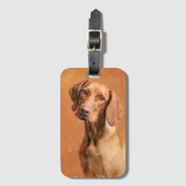 Ungerska Vizsla Hund Art-målning Bagagebricka (Framsida vertikal)