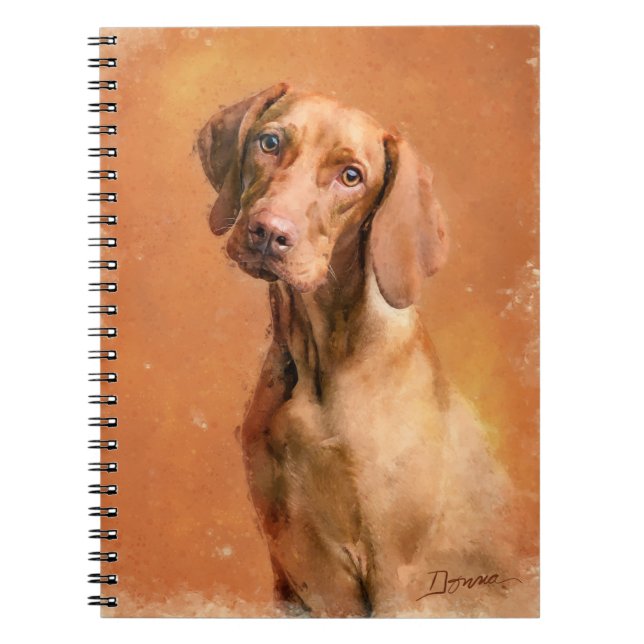Ungerska Vizsla Hund Art Painting Anteckningsbok (Framsidan)